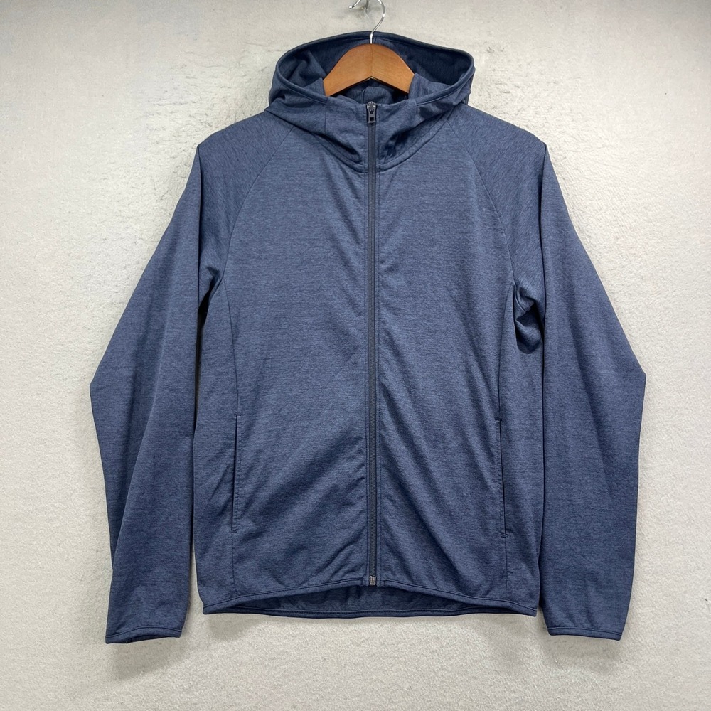 Uniqlo Full Zip Hoodie Mens Medium Blue Dry-EX Activewear Performance Workout